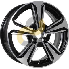 KDW KD1544 6x15 4x100 ET46 Dia54.1 Black Front Polished