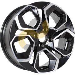 KDW KD1620 6.5x16 4x100 ET45 Dia60.1 Black_Front_Polished