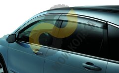 Дефлекторы боковых окон накл. PRADAR Mazda CX-5 12-> 4 шт.с хром.полосой PRADAR (SI 11-00013)